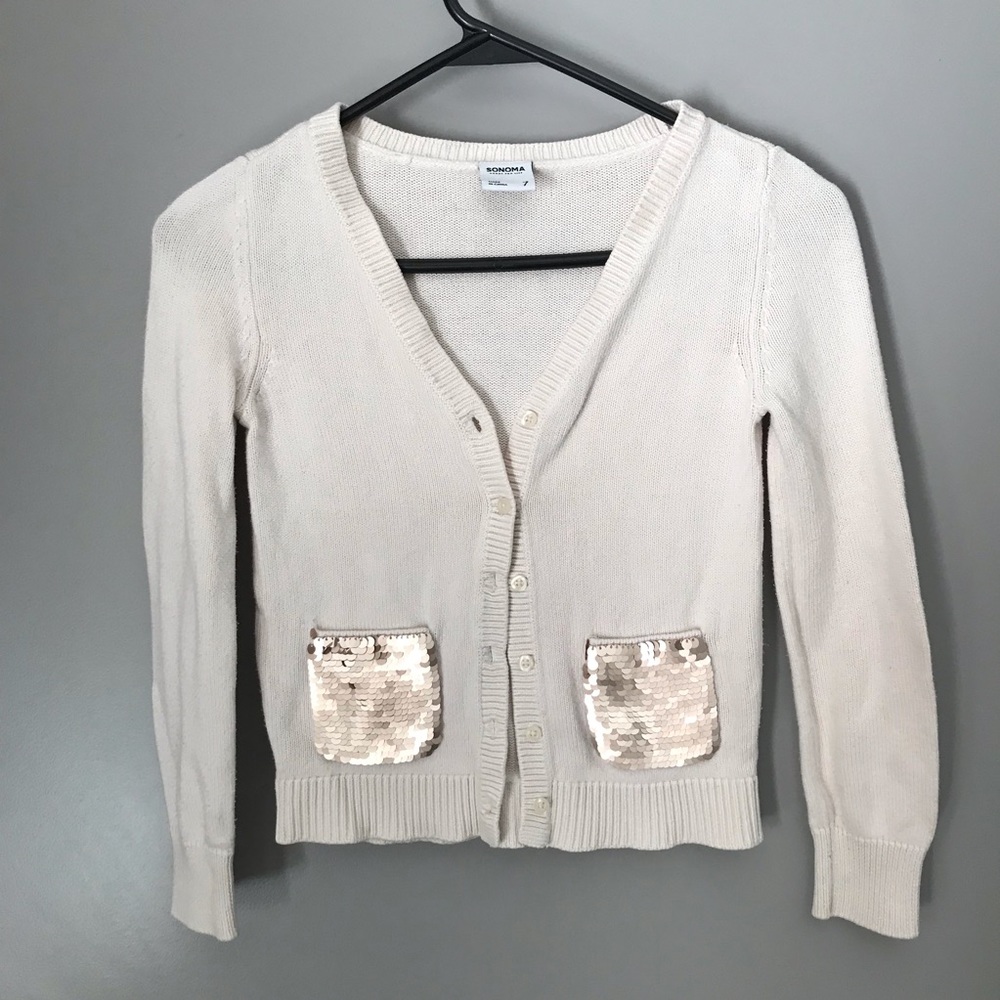 Sonoma Girls sequin embellished cardigan size M(7)
